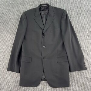 Vintage Ermenegildo Zegna Suit Jacket 46 L Black Wool Soft Luxury Designer